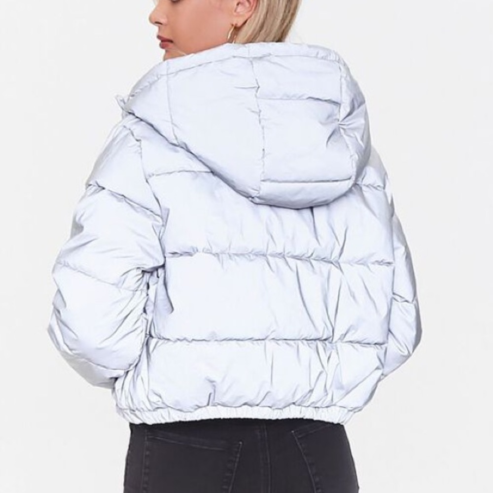 Reflective Cropped Puffer Jacket - image 4